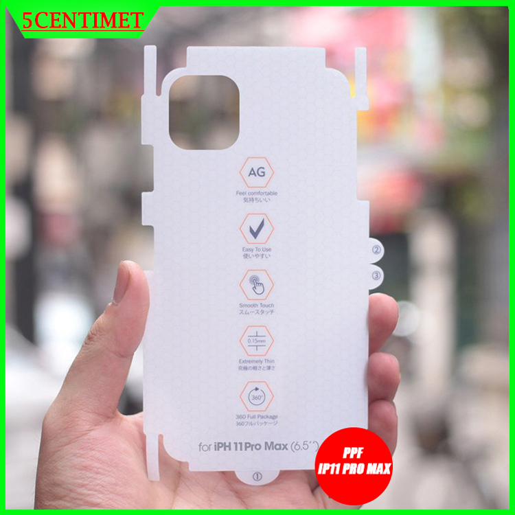 Miếng Dán PPF Mặt Lưng IPHONE 11 PRO MAX - chống xước, chống oxi hoá mặt lưng,chống bụi bẩn ( tặng kèm bộ giấy lau)