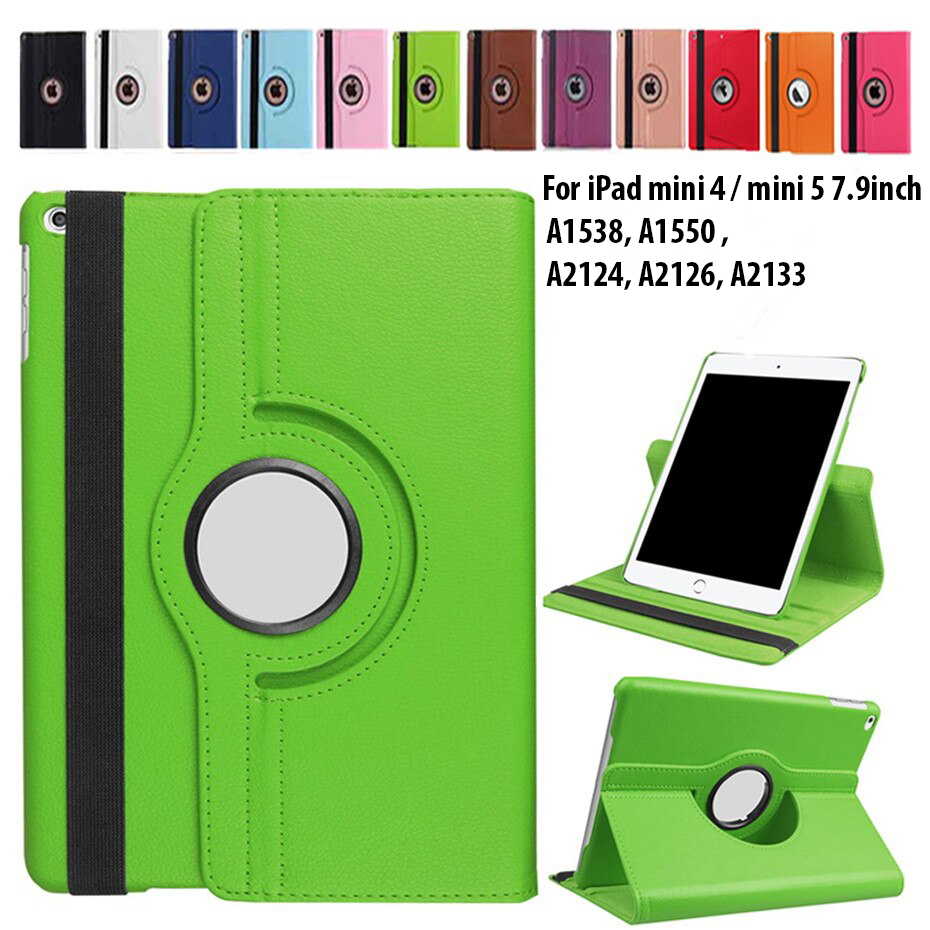 360 Degree Rotating Leather Smart Shell Cover Case for Apple iPad mini 4 mini 5 2019 7.9 mini4 mini5 A1538 A1550 Coque Funda