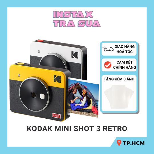 [HCM] Máy chụp ảnh lấy ngay Kodak Mini Shot 3 Retro C300R - Hàng chính hãng - Bảo hành 1 năm - Tặng kèm 8 tấm ảnh