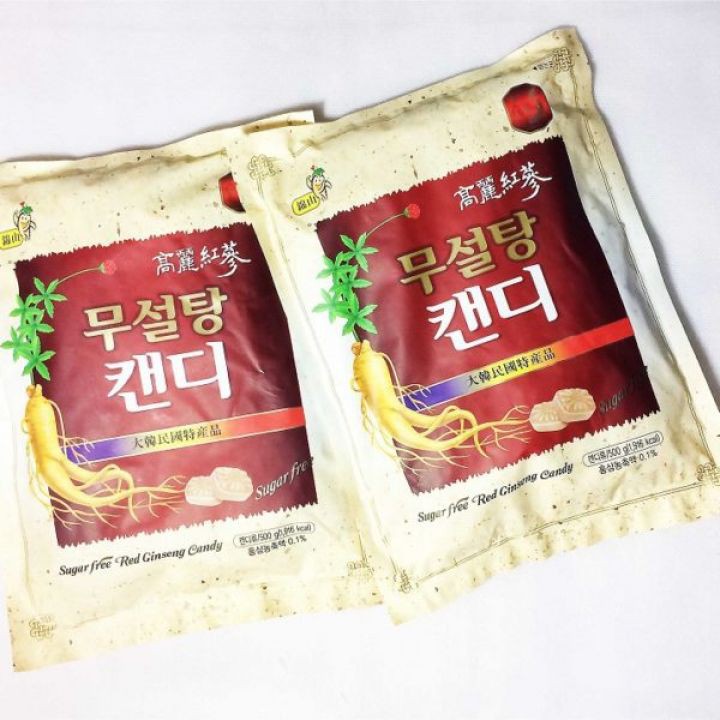 [HCM]Kẹo Hồng Sâm Không Đường Trắng Hàn Quốc 500g