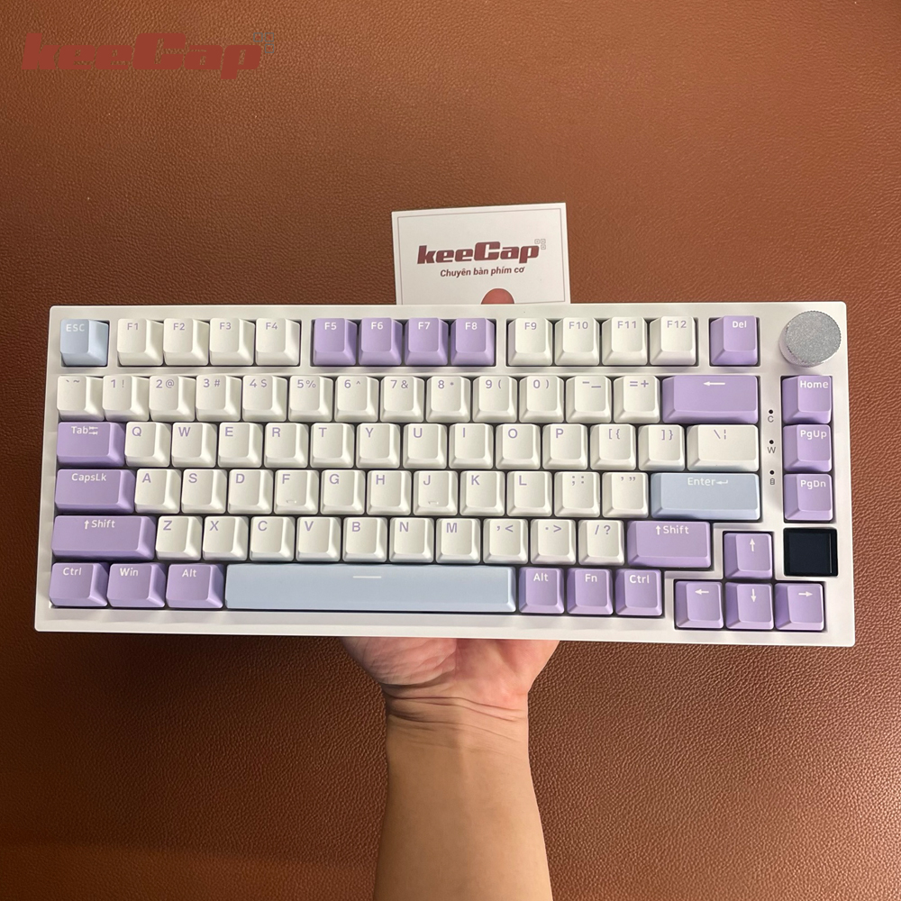 [KEECAP] Bàn phím cơ AJAZZ AK820 Pro tím sữa (3 mode – có màn hình – layout 75%)