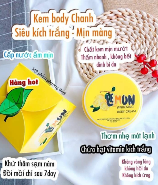 Kem body lemon chanh trắng da toàn thân 250ml
