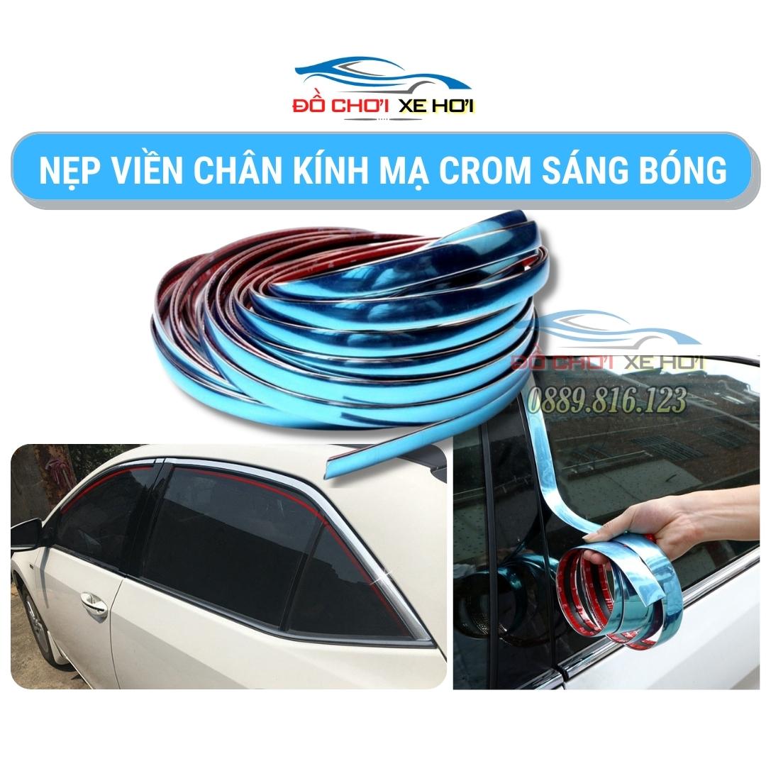 Cuộn 13M Nẹp Viền Trang Trí Chân Kính Ô Tô Mạ Crom Bản 1cm - 2cm - 3cm nẹp viền kính -nẹp cửa xe