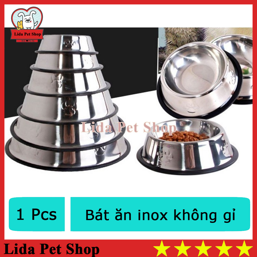 HN- Bát / Chén ăn inox Không gỉ sét Bát inox cho chó mèo siêu bền HP21110016 / Khay ăn gỗ cho chó / bát ăn mèo bát chống trượt / chén ăn chó
