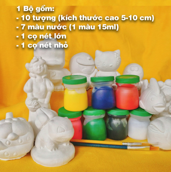 TÔ TƯỢNG THẠCH CAO 12 MÀU 10 TƯỢNG CHO BÉ