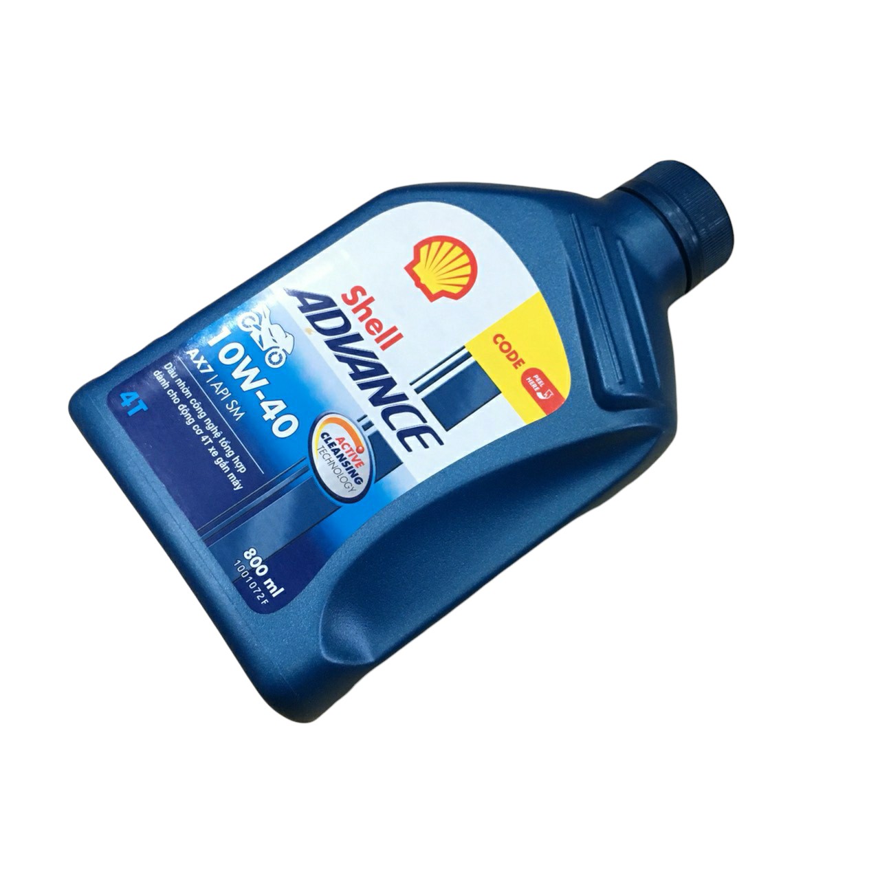 NHỚT SHELL ADVANCE AX7 10W40 Synthetic Based 0,8L  (Nhớt xe số)