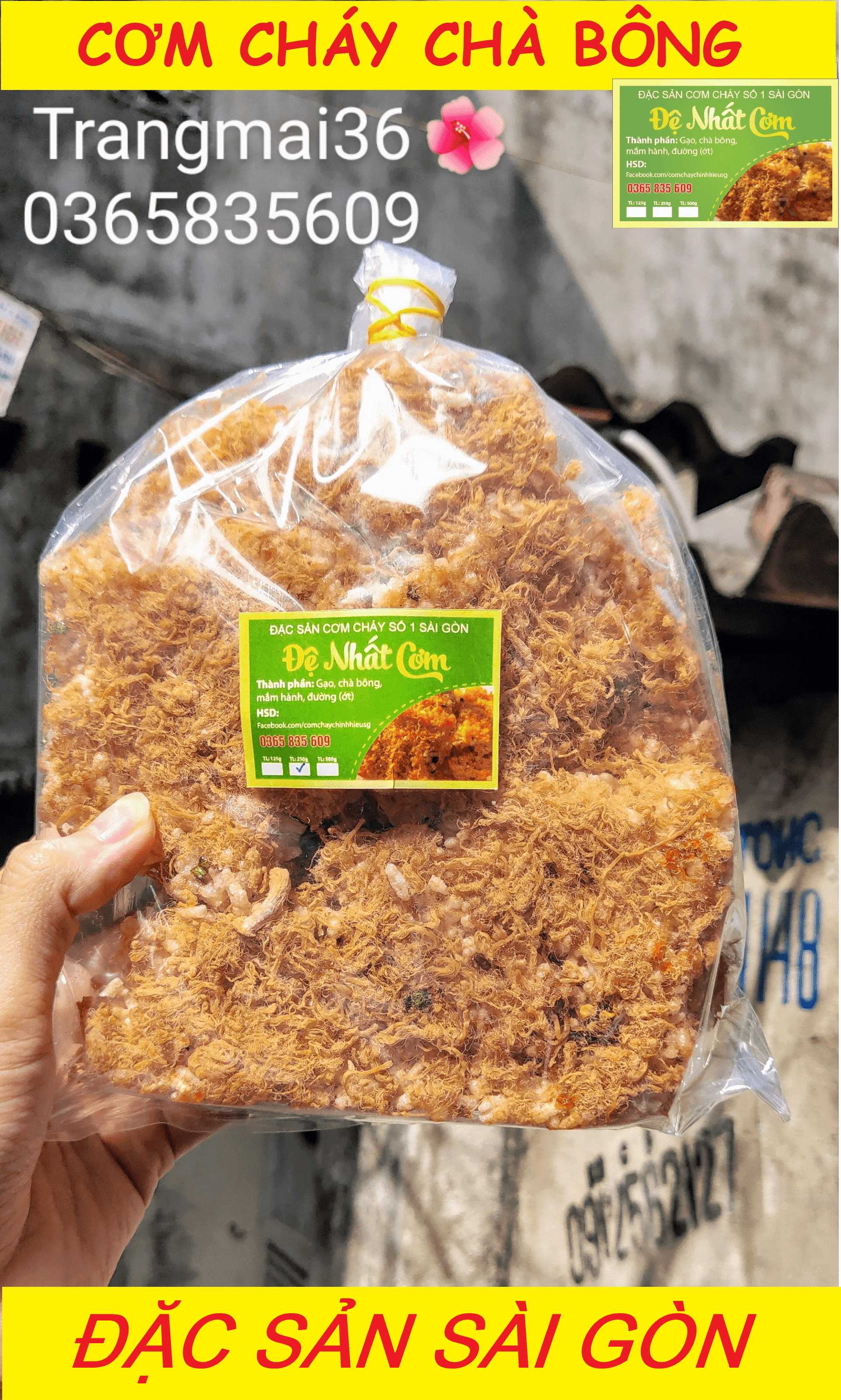 Cơm Cháy Chà Bông Sài Gòn - Gói 250g (Vị cay nhẹ)