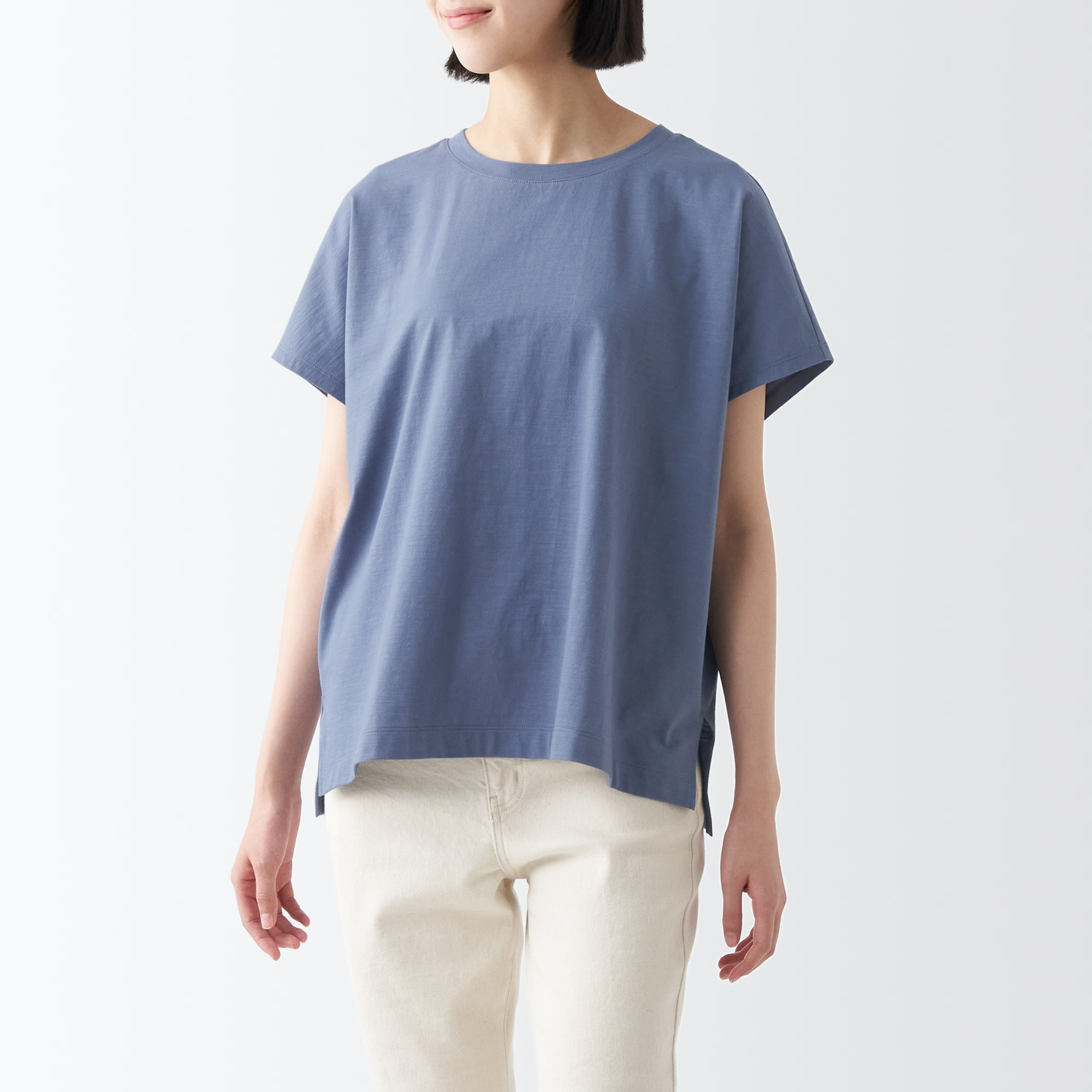 Áo Thun Sợi Slub Dáng Rộng MUJI