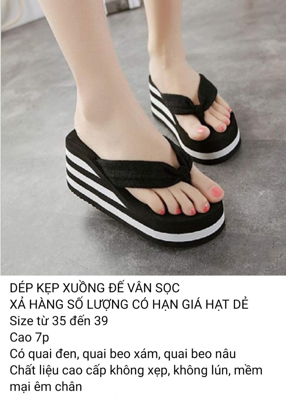 dép kẹp xuồng đế vân sọc