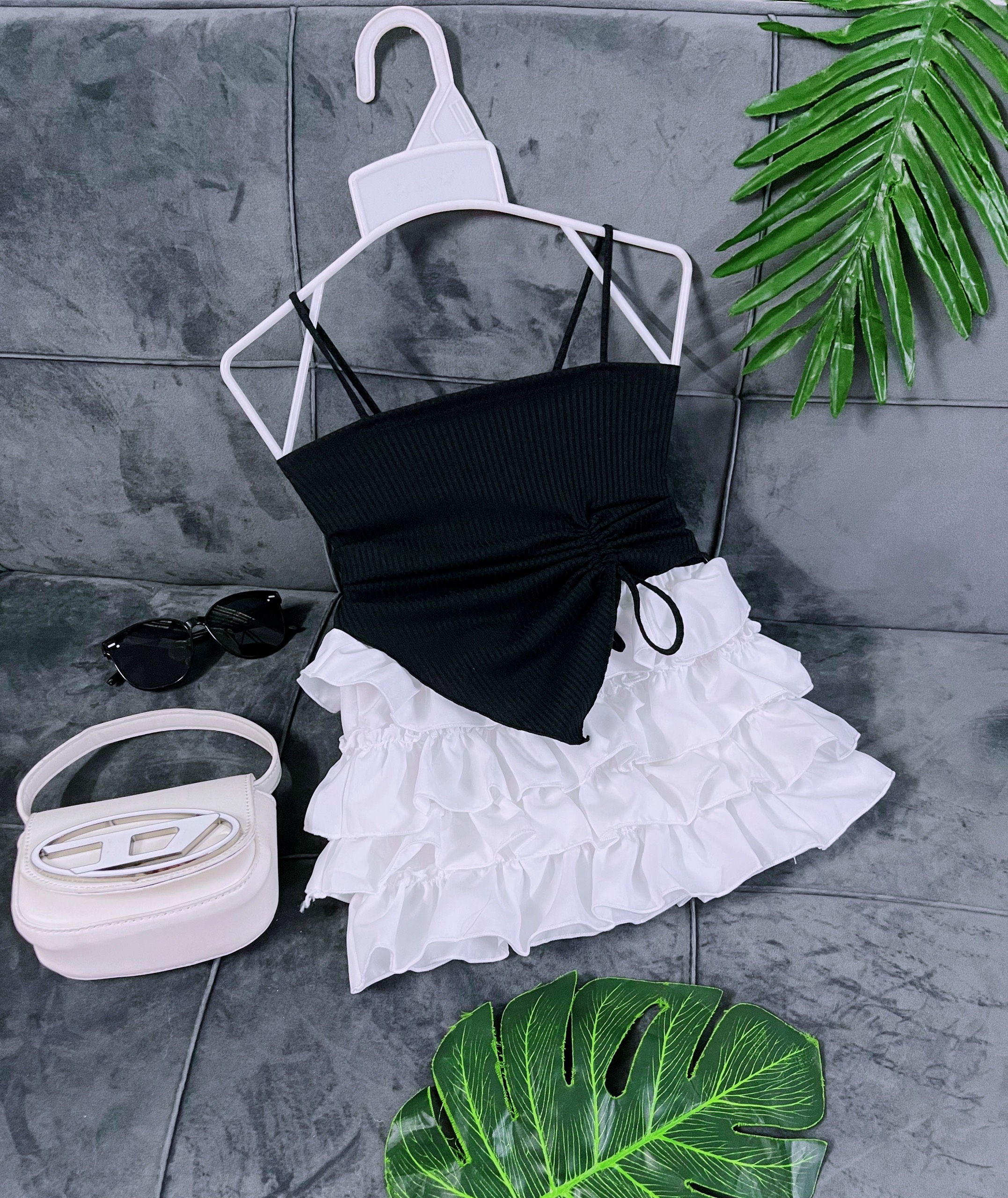 Set Áo Dây Chân Váy Lụa 2 Tầng Cho Bé Thời Trang