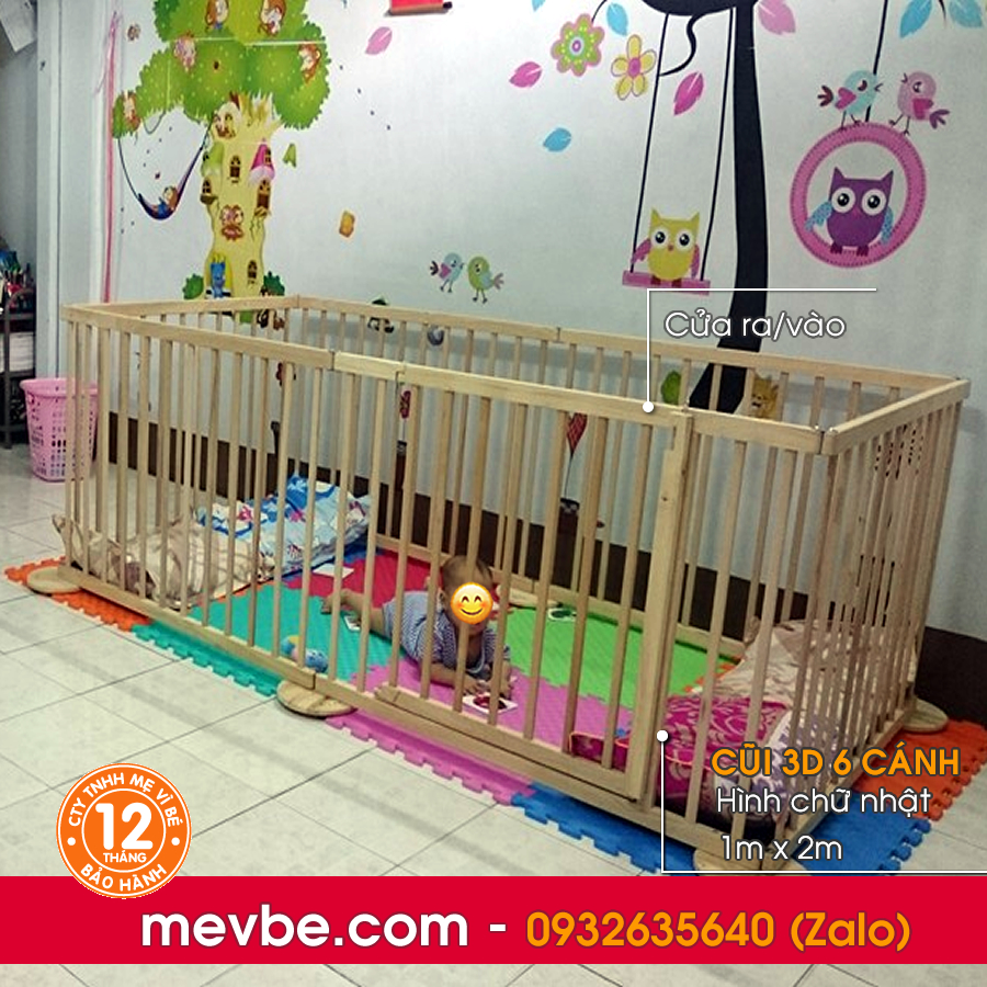 Cũi 3d 6 cánh xuất khẩu - Mẹ Vì Bé
