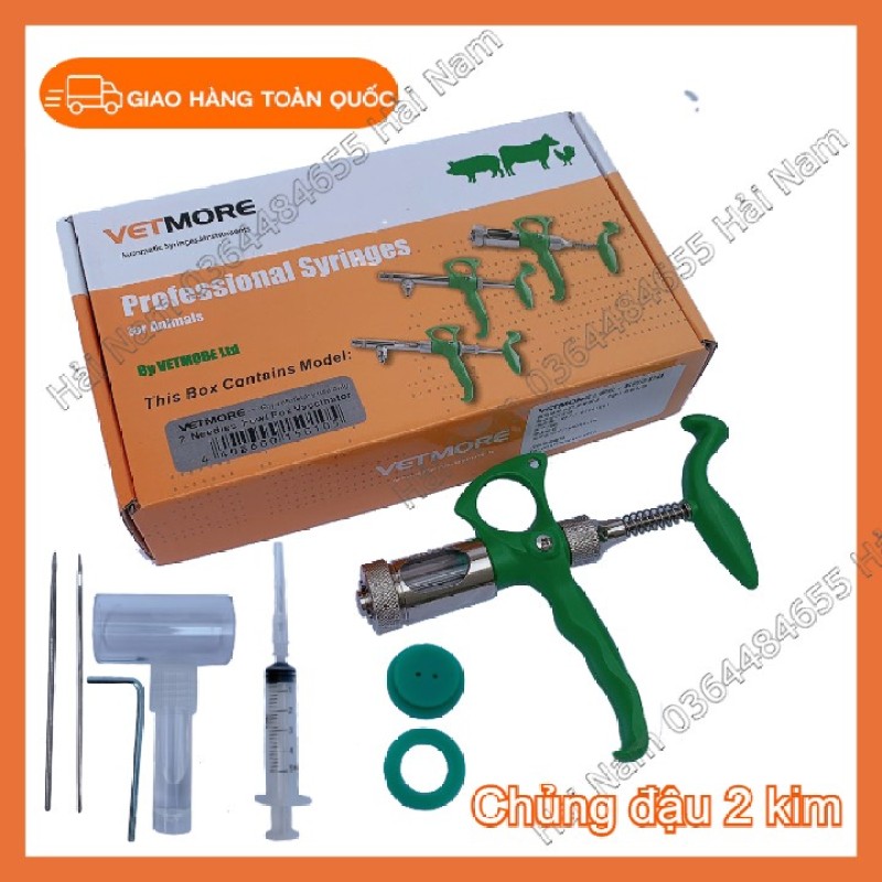 Kim tiêm chủng đậu tự động , Loại 2 kim , Kim tự động lấy thuốc chùng đậu cho Gà , Ngan, Vịt