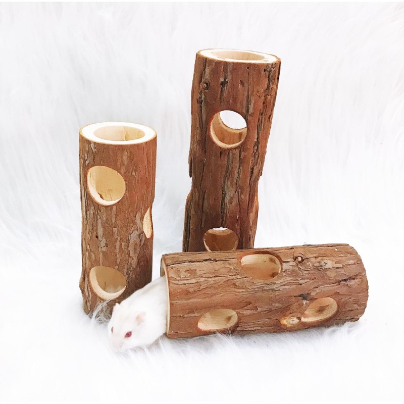 Ống Chui Cho Hamster Bằng Gỗ Thông