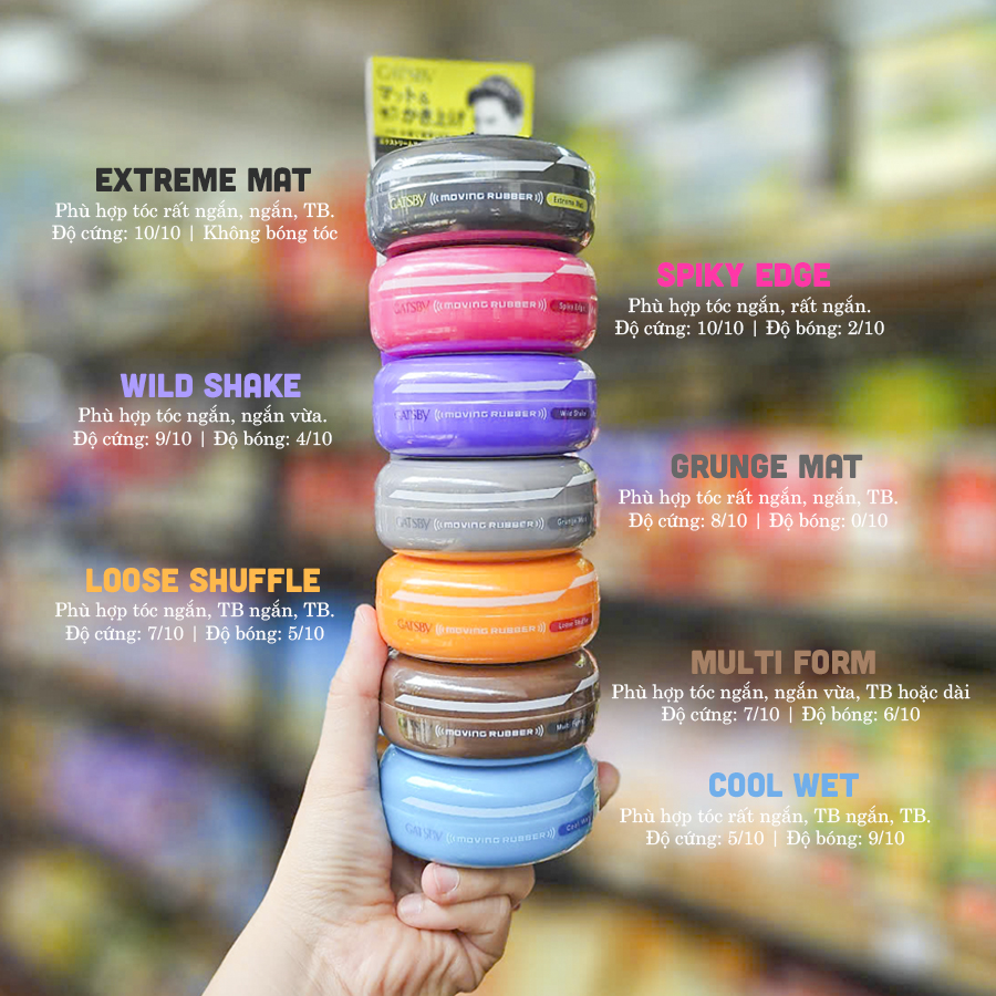 Sáp vuốt tóc Gatsby Moving Rubber 80g nội địa Nhật