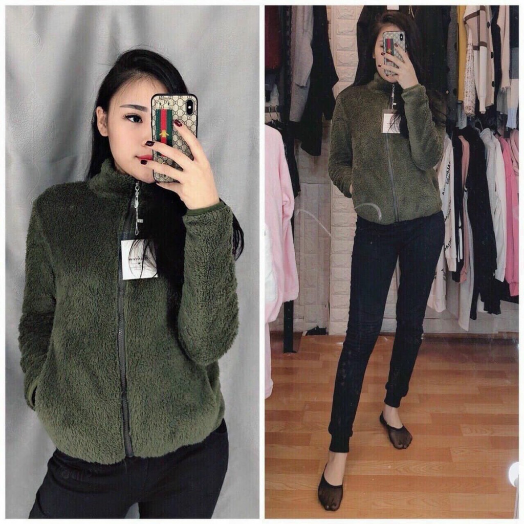 (LOẠI ĐẸP) ÁO KHOÁC LÔNG CỪU NỮ CHẤT ĐẸP, SIÊU ẤM