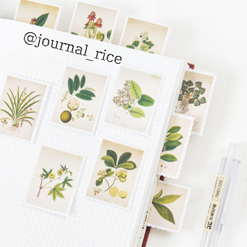 Hộp 45 sticker Tem Thư Thảo Dược trang trí planner scrapbook