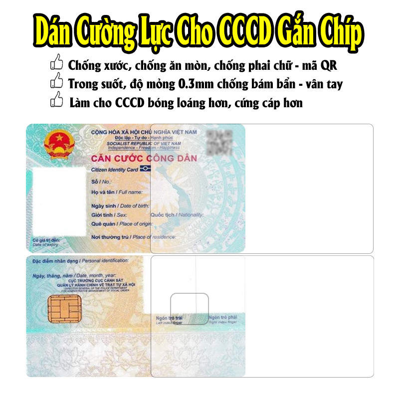 Miếng dán Cường Lực cho Căn Cước Công Dân (CCCD) - Giấy Phép Xe Máy (GPLX)