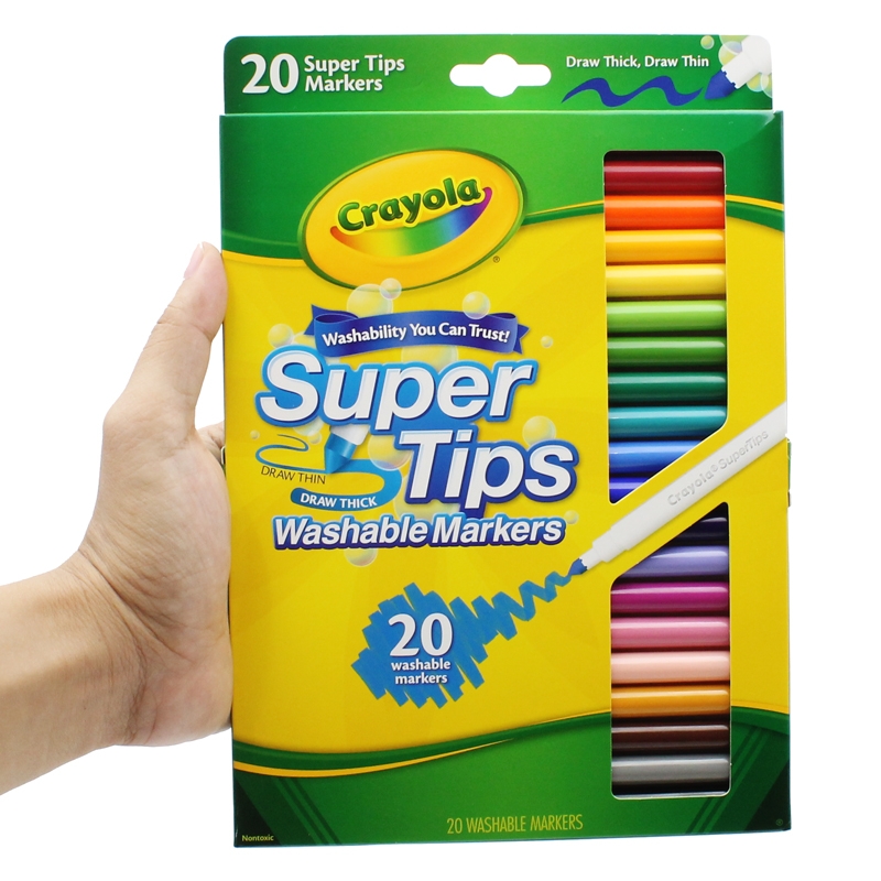 Hộp 20 Bút Lông Màu Super Tips Washable Markers - Crayola 588106 