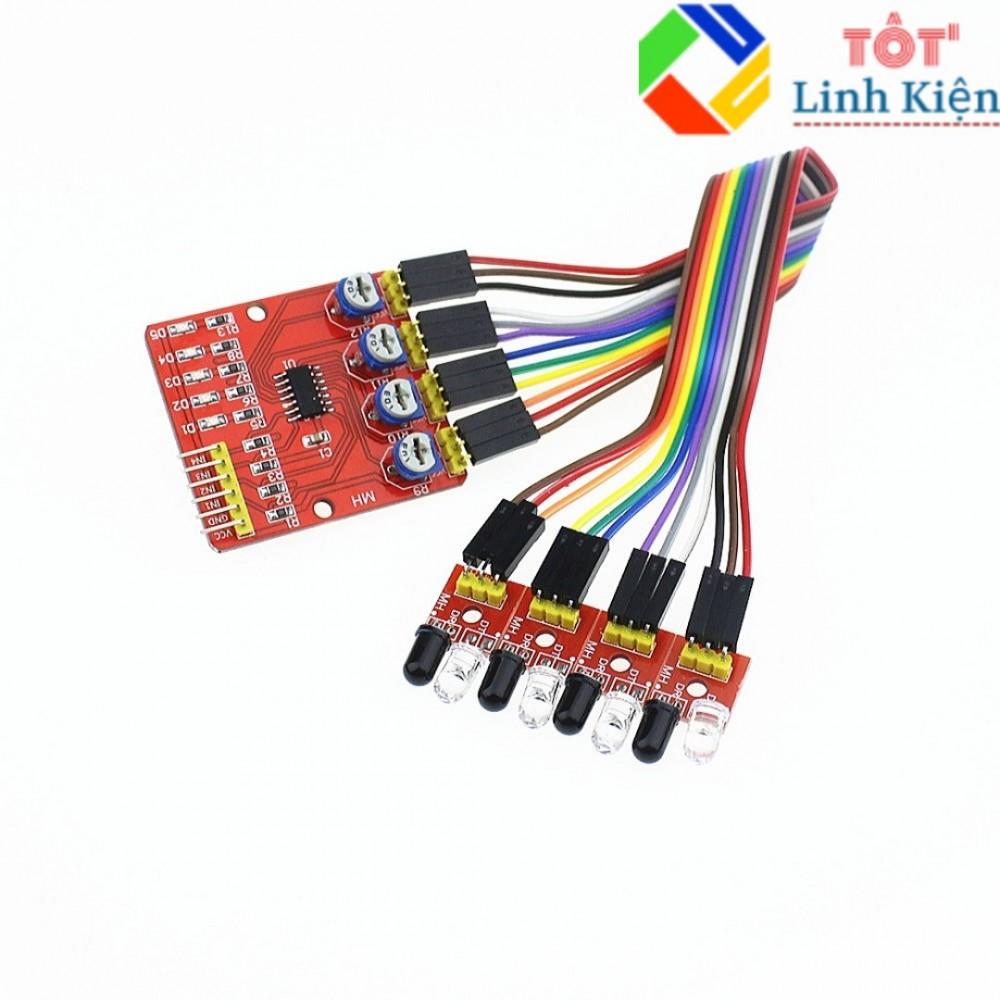 Module Cảm Biến Dò Đường Hồng Ngoại V4 4 Kênh