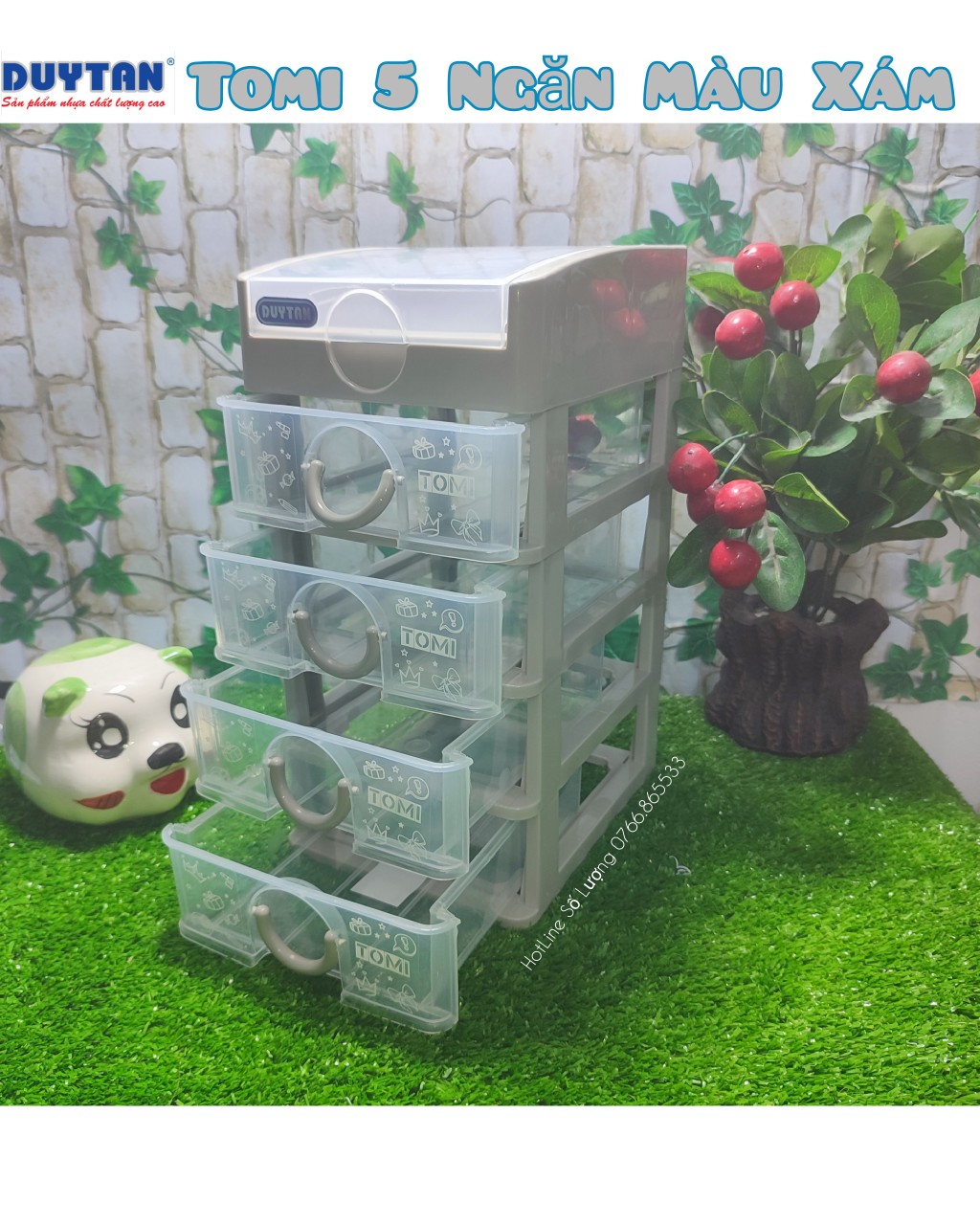 Tủ nhựa duy tân mini Tomi 5 Ngăn ( Size N16 X R19 X C32 Cm ),tủ nhựa đựng thuốc ,tủ nhựa đa năng