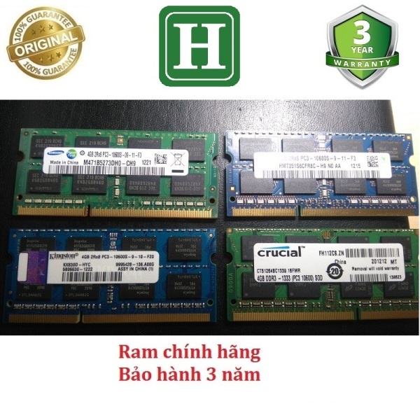 Ram Laptop 4Gb DDR3 bus 1333 (10600s) hàng chính hãng bảo hành 3 năm