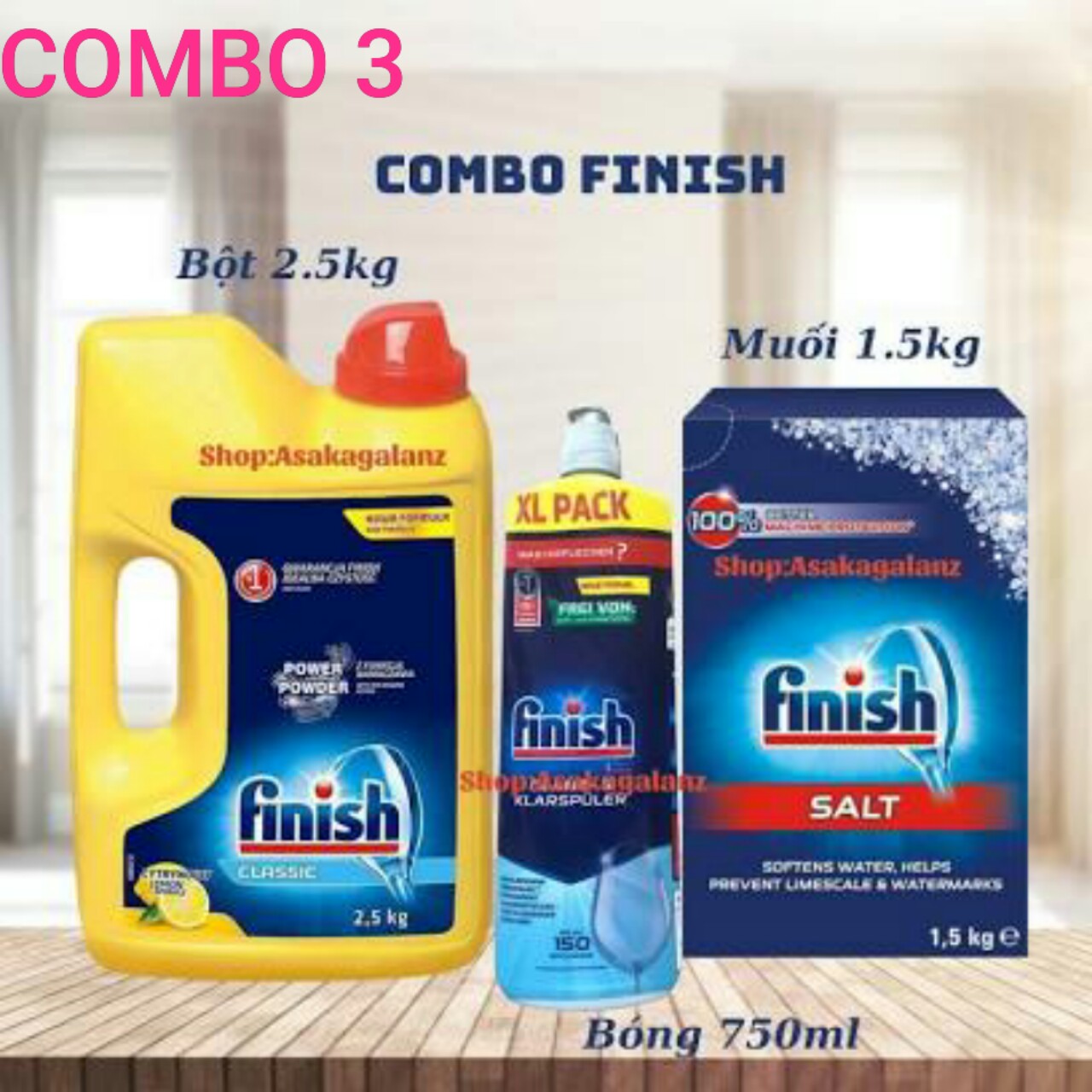 Combo Finish 1-2-3-4 giành cho Máy rửa chén [Best seller] - FREESHIP