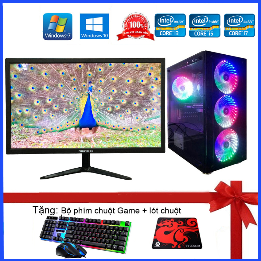Bộ máy tính để bàn PC Gaming Màn hình 24inch FULL HD core i7 i5 i3 ram ...