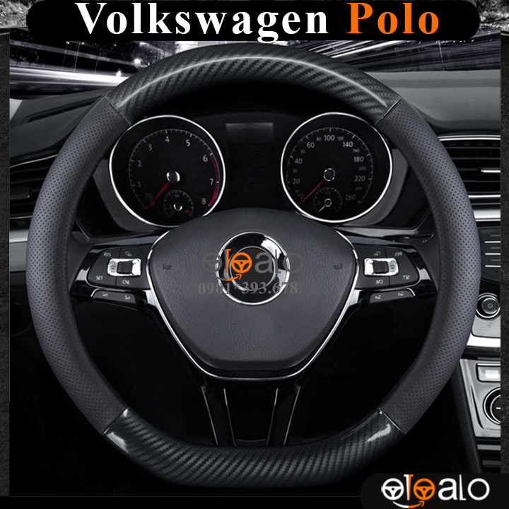 Bọc vô lăng xe ô tô volkswagen polo da pu cao cấp - otoalo