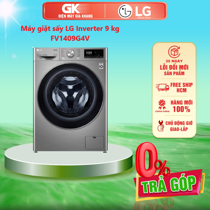 Máy giặt sấy LG Inverter 9 kg FV1409G4V Mới 2020 - GIAO TOÀN QUỐC - FREESHIP HCM