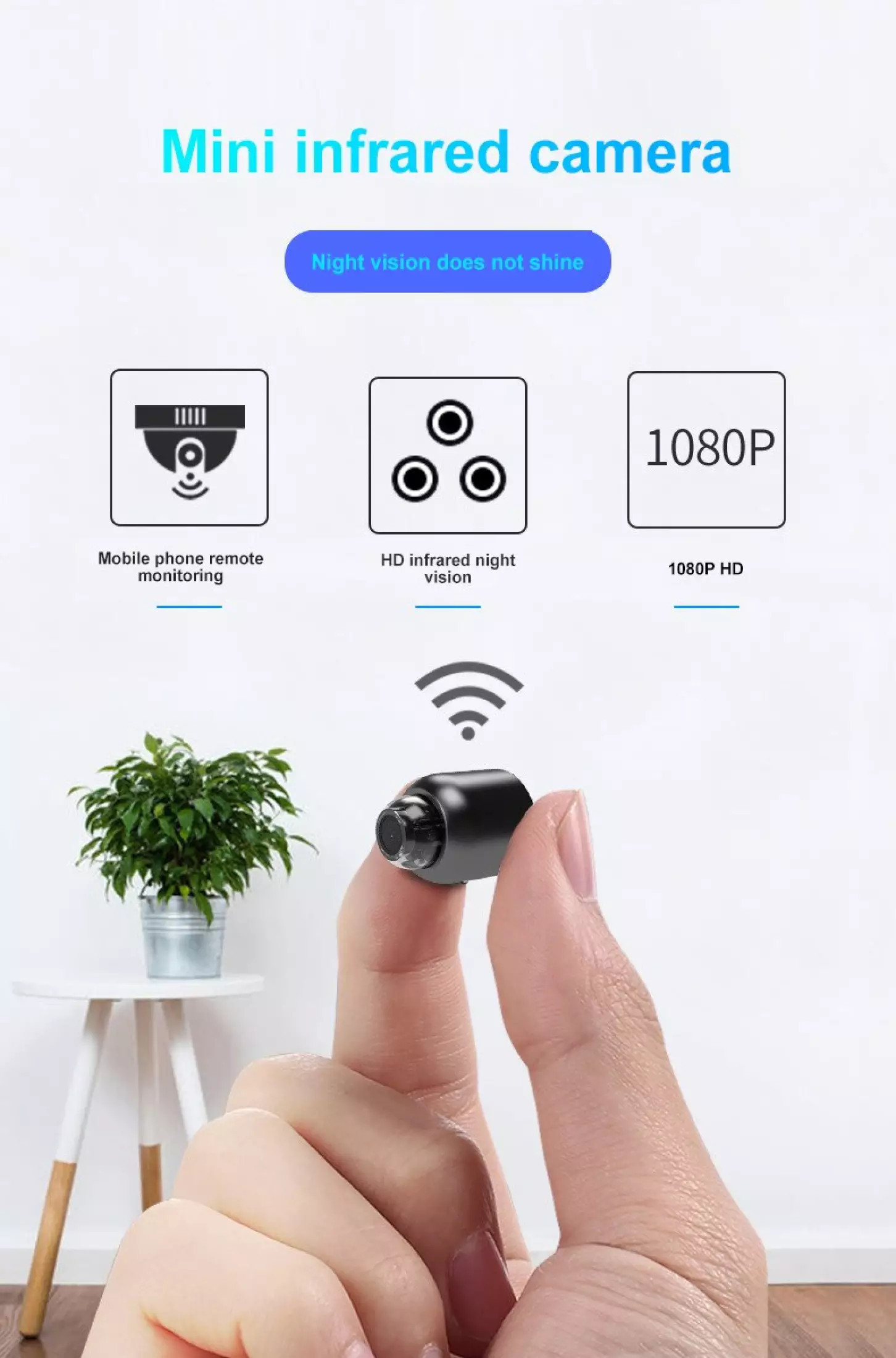 Camera Không Dây Mini, Camera Mini Máy Quay Phim Mini X5, Camera Mini Wifi. Camera Không Dây, Camera Theo Dõi Giám Sát Từ Xa Điện Thoại Di Động Độ Phân Giải Sắc Nét 1080P (Full-HD).
