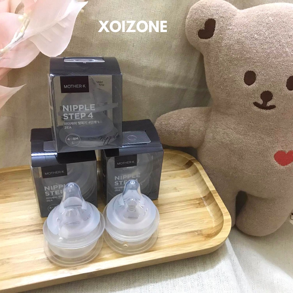 Núm Ti Mother K Hàn Quốc Siêu Mềm 2021 (1 Núm Ko Hộp) (Vừa Bình Motherk/ Moyuum/ Grosmimi/ Tiaeri/ Upis)