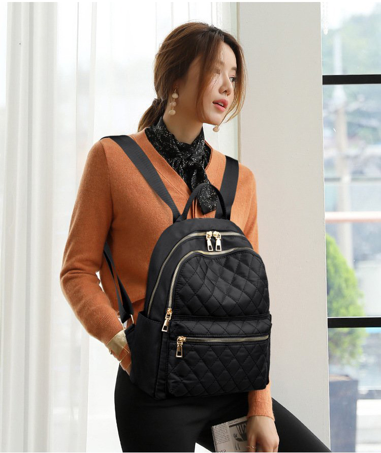 HOÀN TIỀN 15% - Balo nữ thời trang vải dù cao cấp 2 ngăn kéo lớn tiện dụng sọc Caro trẻ trung LX102
