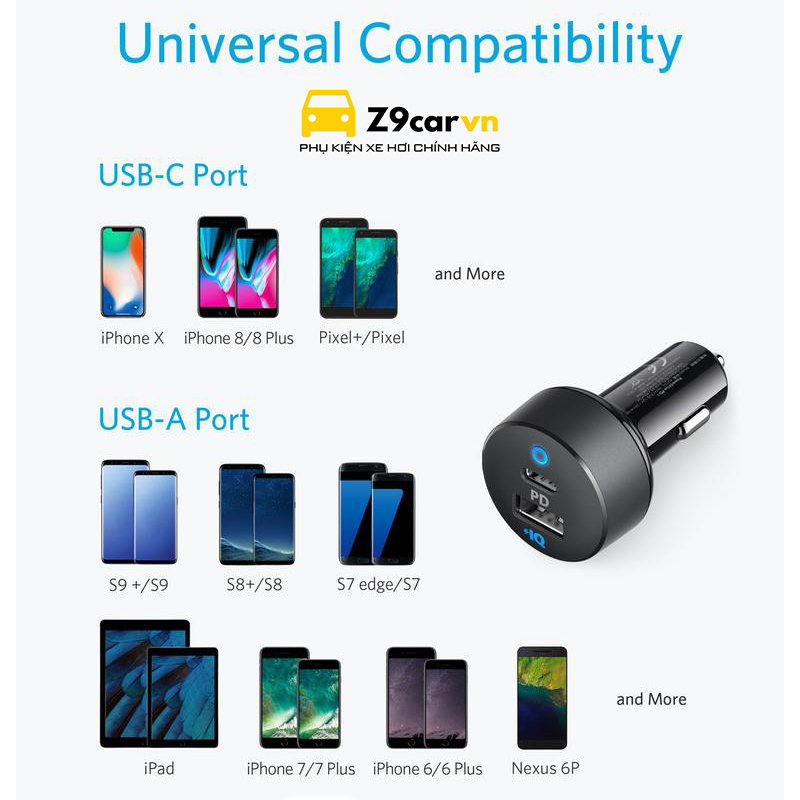 Tẩu sạc ô tô Anker PowerDrive PD +2