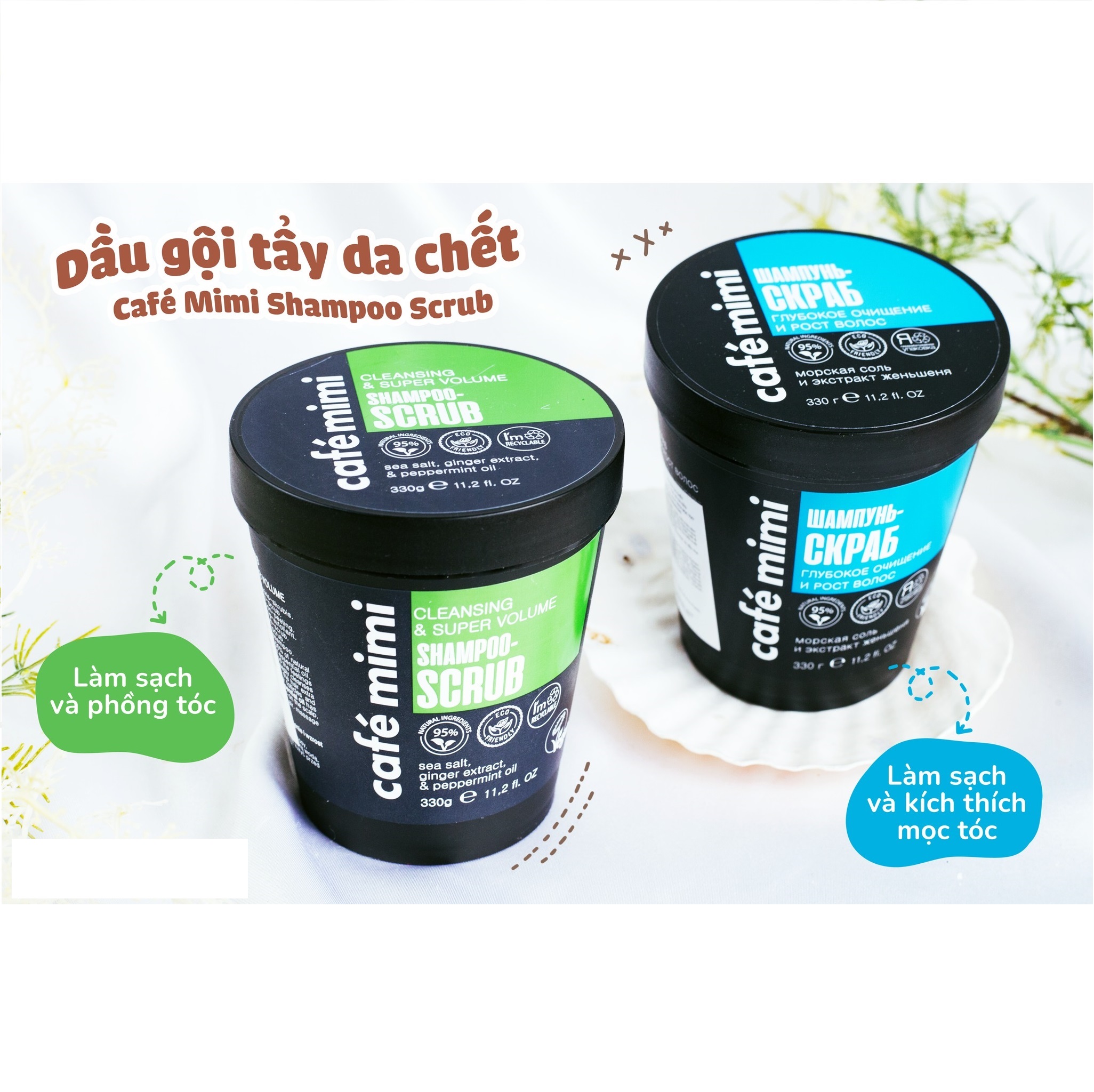 [Chiết-Gốc ] Tẩy da chết da đầu Cafe MiMi Super Volumm & Cleansing