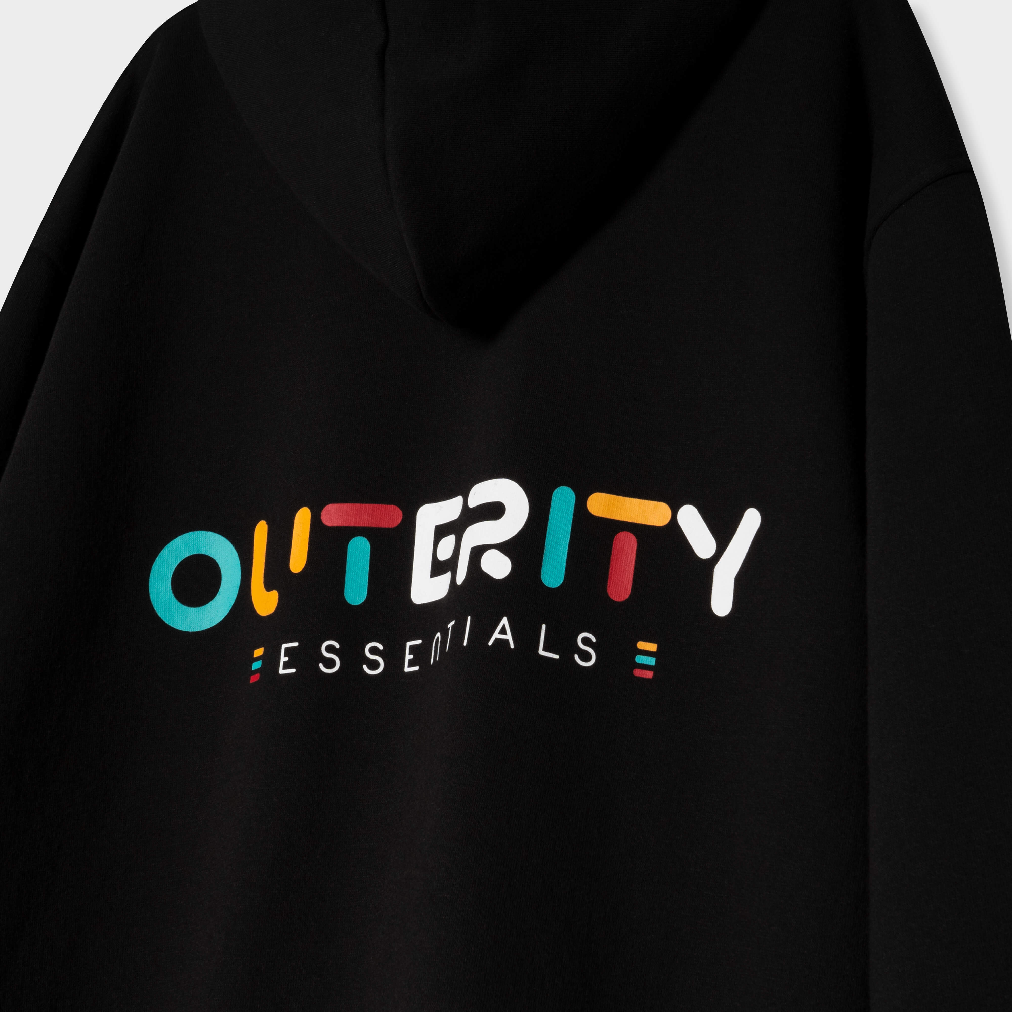 Áo Hoodie Zip Outerity Rainbow Nỉ Bông / ĐEN - ORT.B 403