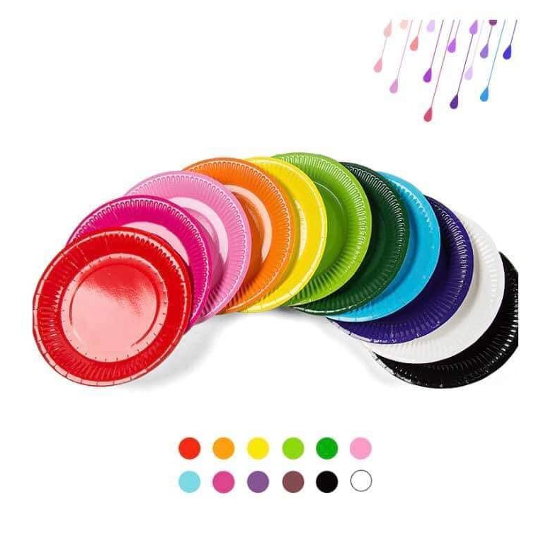 Dĩa giấy màu 10 cái