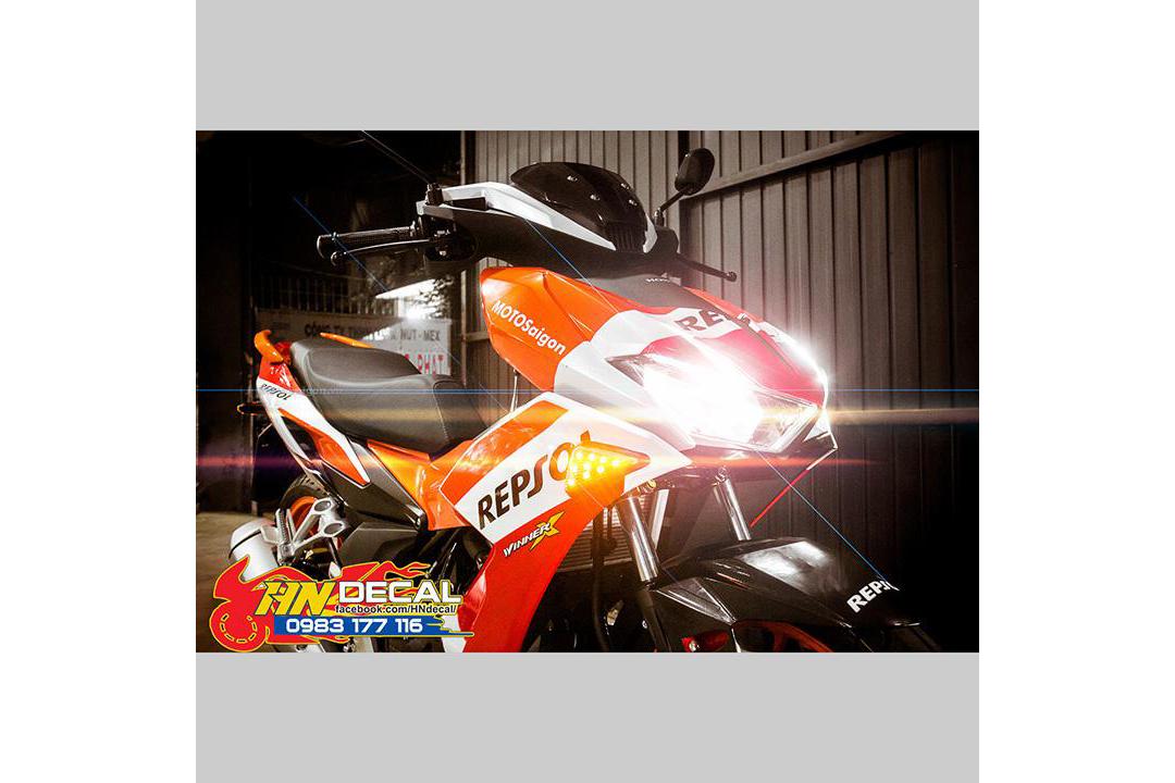 Tem Trùm Winner X Trắng Cam Repsol