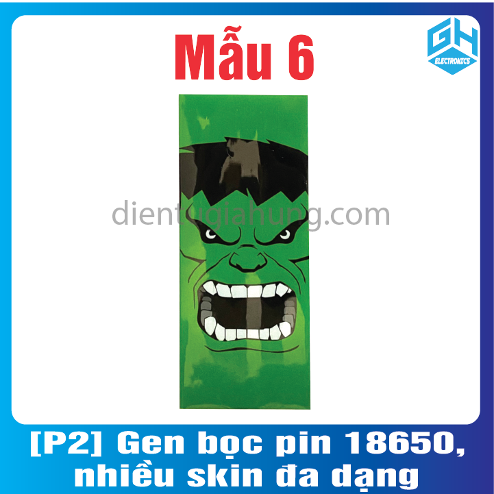 [COMBO 4 CÁI ] Gen bọc pin 18650, nhiều skin đa dạng