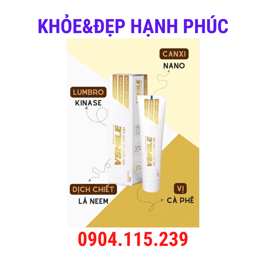[ Mẫu cũ ] KEM ĐÁNH RĂNG V-SMILE vị caphe vinalink – 150g/tuýp