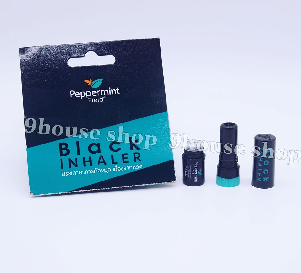 (Black) 01 Ống hít ĐEN 2 Đầu Black Inhaler Peppermint Thái Lan