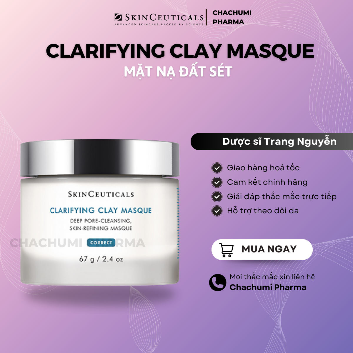 [TPHCM]  Mặt Nạ Giảm Dầu Skinceu Clarifying Clay Masque 60ml