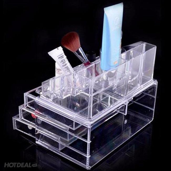 Kệ đựng mỹ phẩm mica 4 tầng