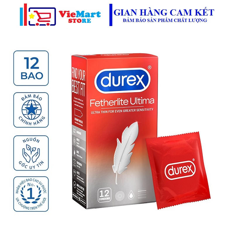 Bao cao su Durex Fetherlite Ultima 12 bao / hộp
