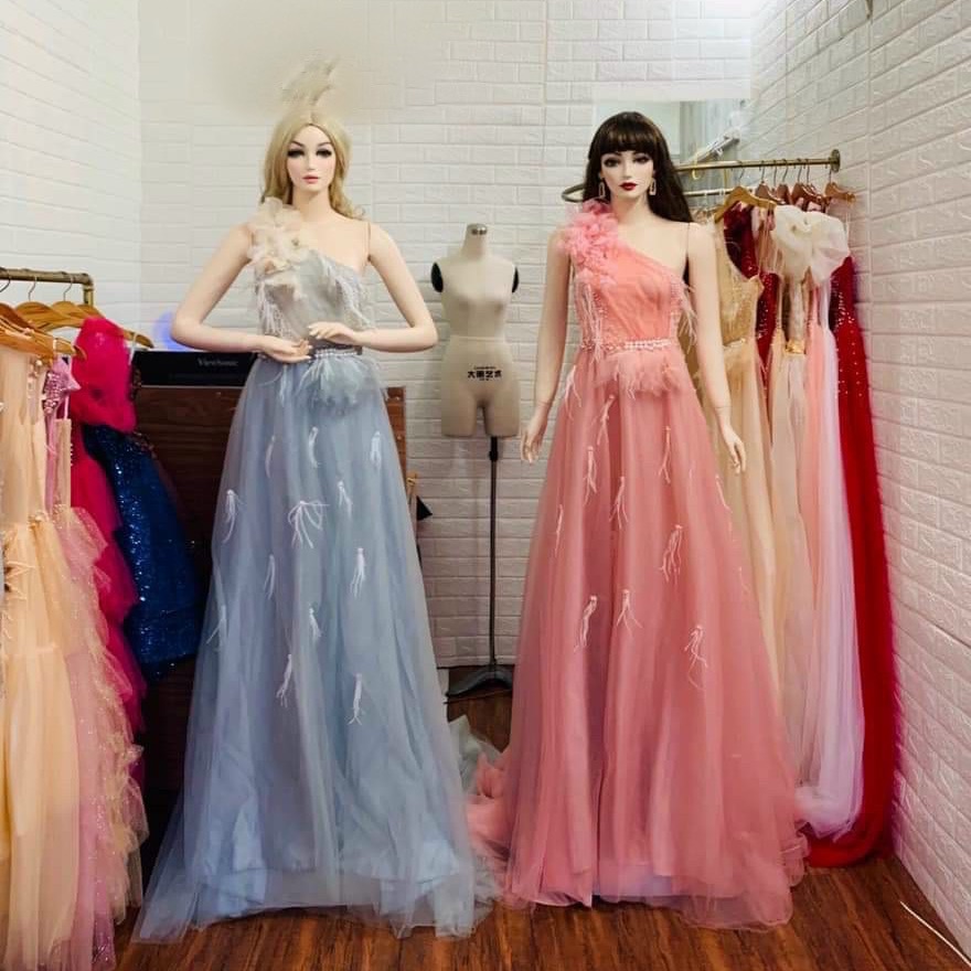 ĐẦM MAXI DẠ HỘI LÔNG VŨ