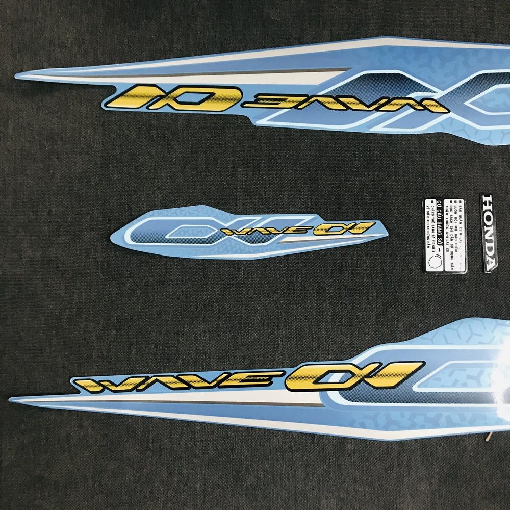 [DECAL MỚI] TEM DÁN XE WAVE ANPHA 3 LỚP ĐỜI 2019 MỚI FULL BỘ (MÀU CẨM THẠCH)