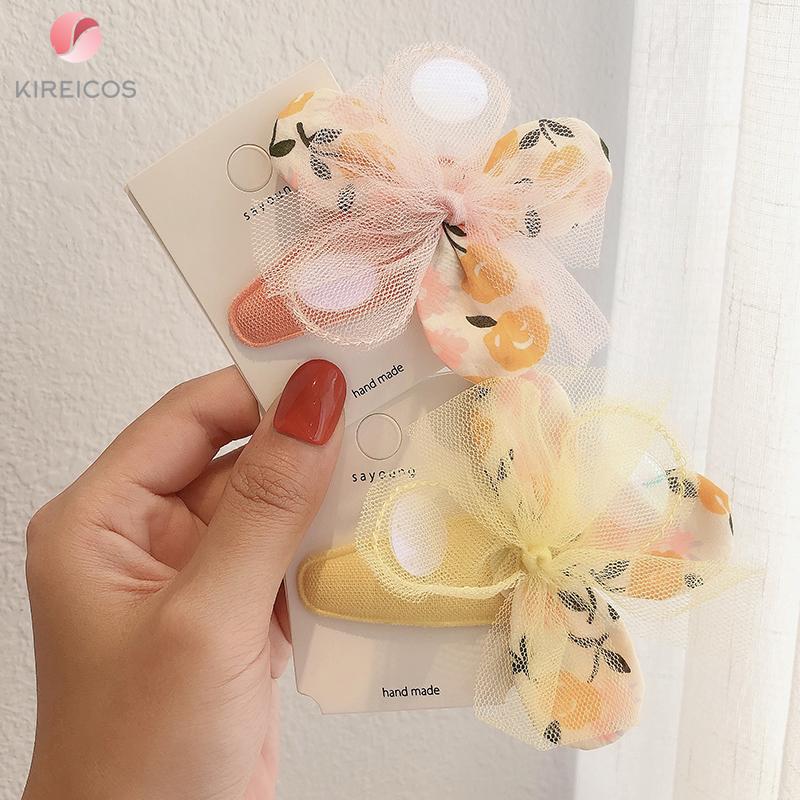 Kẹp tóc nơ bướm vải voan xinh xắn đủ màu