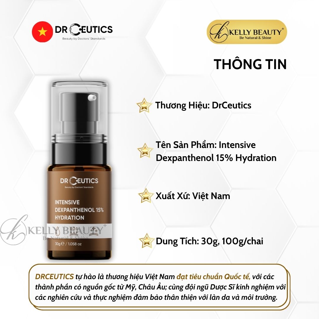 Tinh Chất Phục Hồi Da DrCeutics Intensive Dexpanthenol 15% Hydration | Kelly Beauty