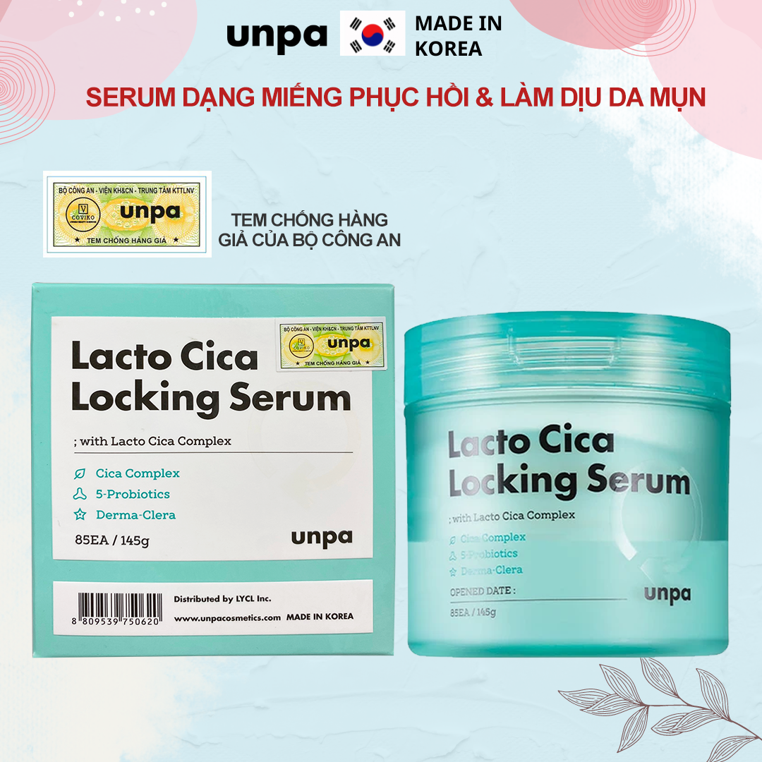 Serum dạng miếng giúp làm dịu, phục hồi da và ngừa mụn Lacto Cica Locking Serum 145g