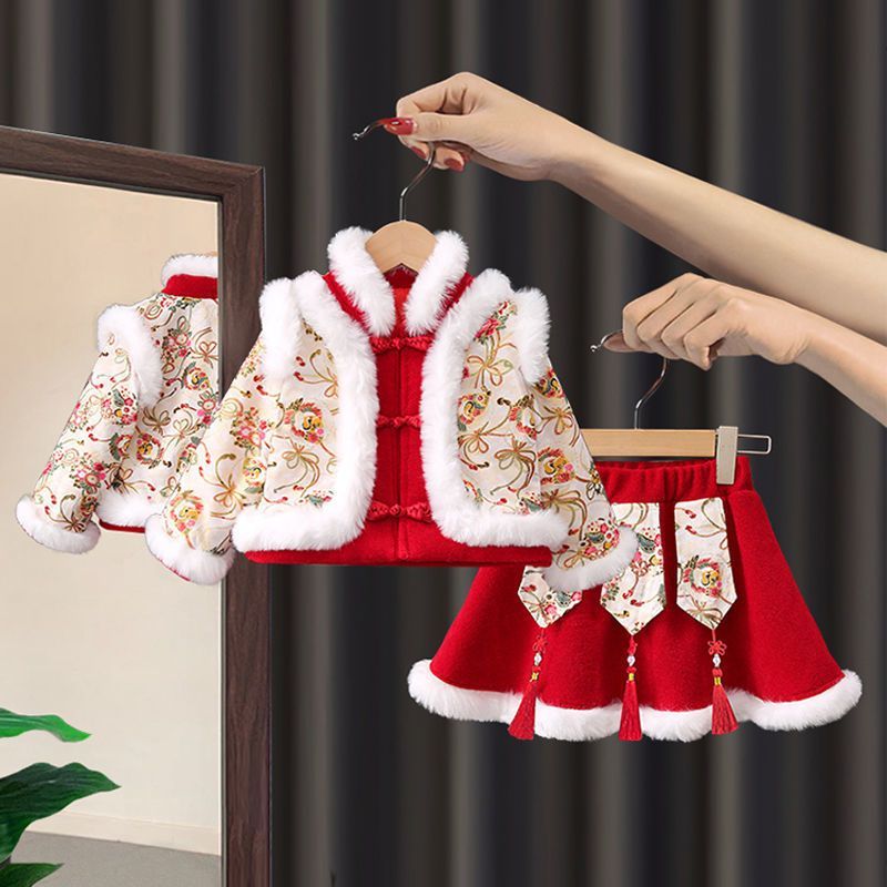 Hán phục năm mão trang phục năm mới trang phục mùa đông cho bé gái trang phục cổ trang phong cách trung quốc cho bé