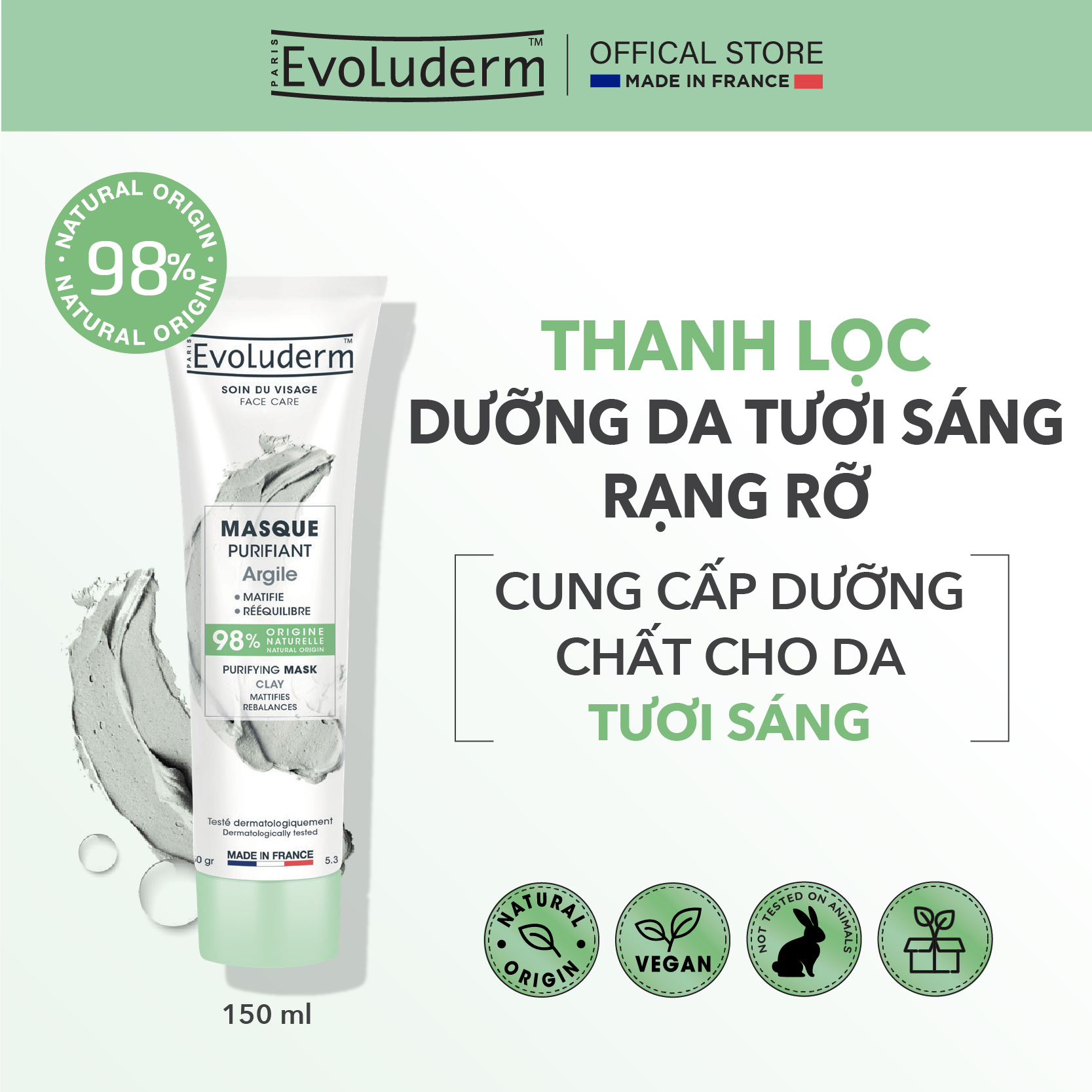 Evoluderm Facial Mask for Facial Skin Care Evoluderm 150ml